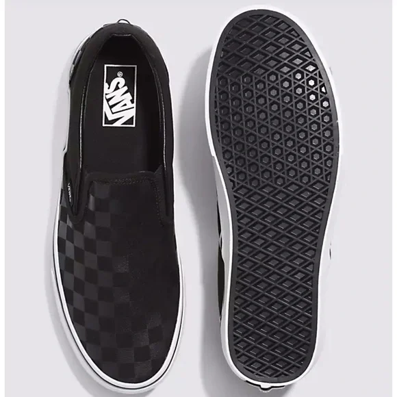 Vans WMNS Classic Slip-On (Checkerboard)Black/BlackVN000EYE276Sneakers